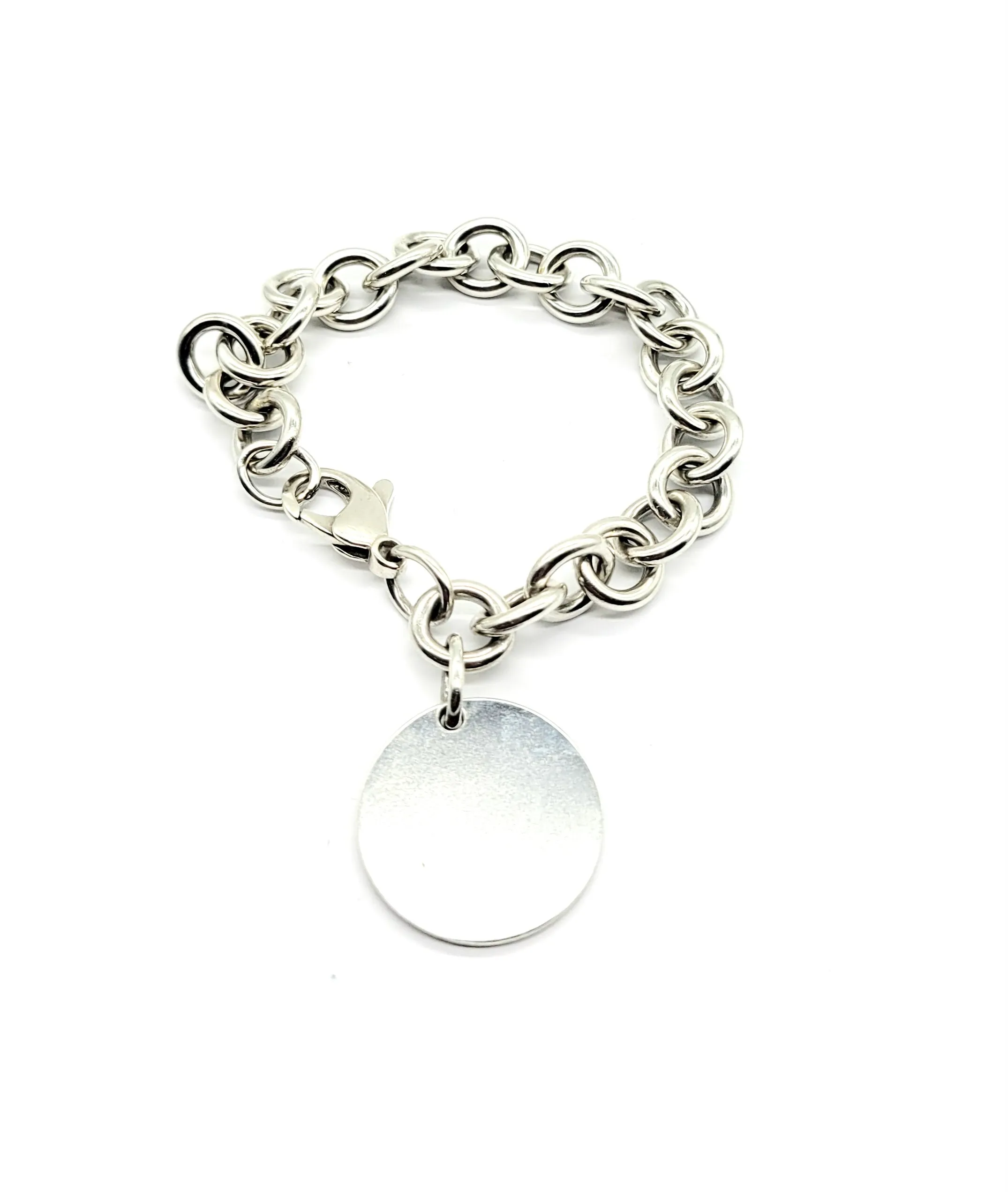 925 Sterling Silver Tiffany & Co. Round Tag Bracelet