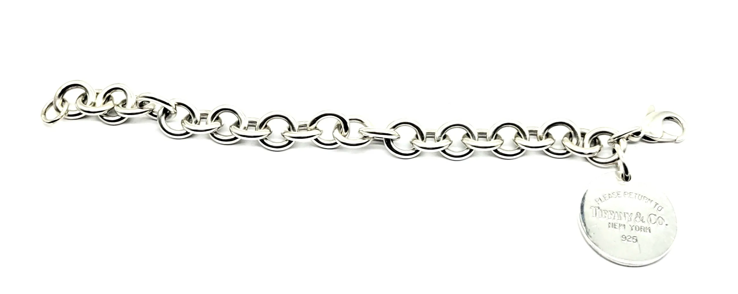 925 Sterling Silver Tiffany & Co. Round Tag Bracelet