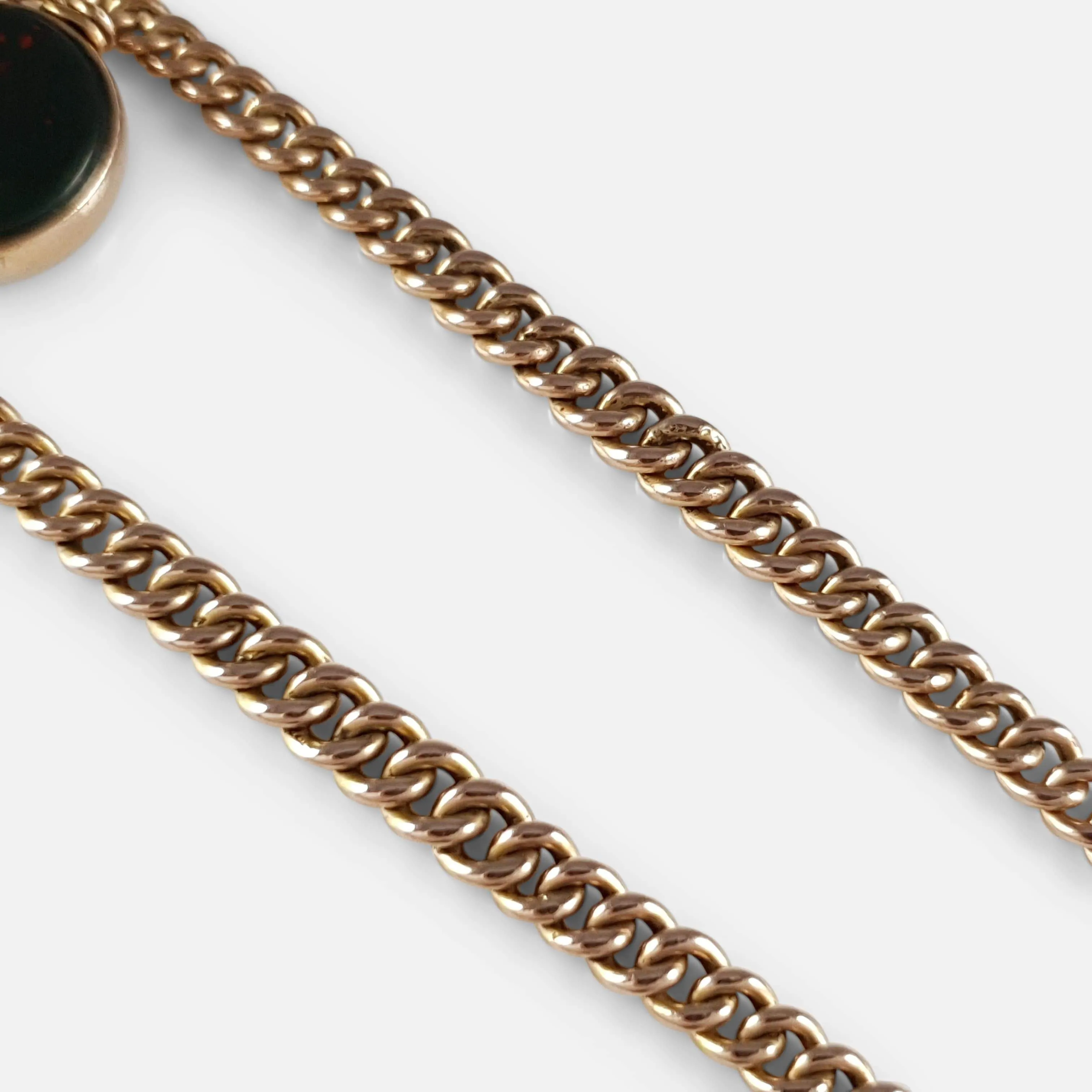 9ct Gold Double Albert Watch Chain with Fob