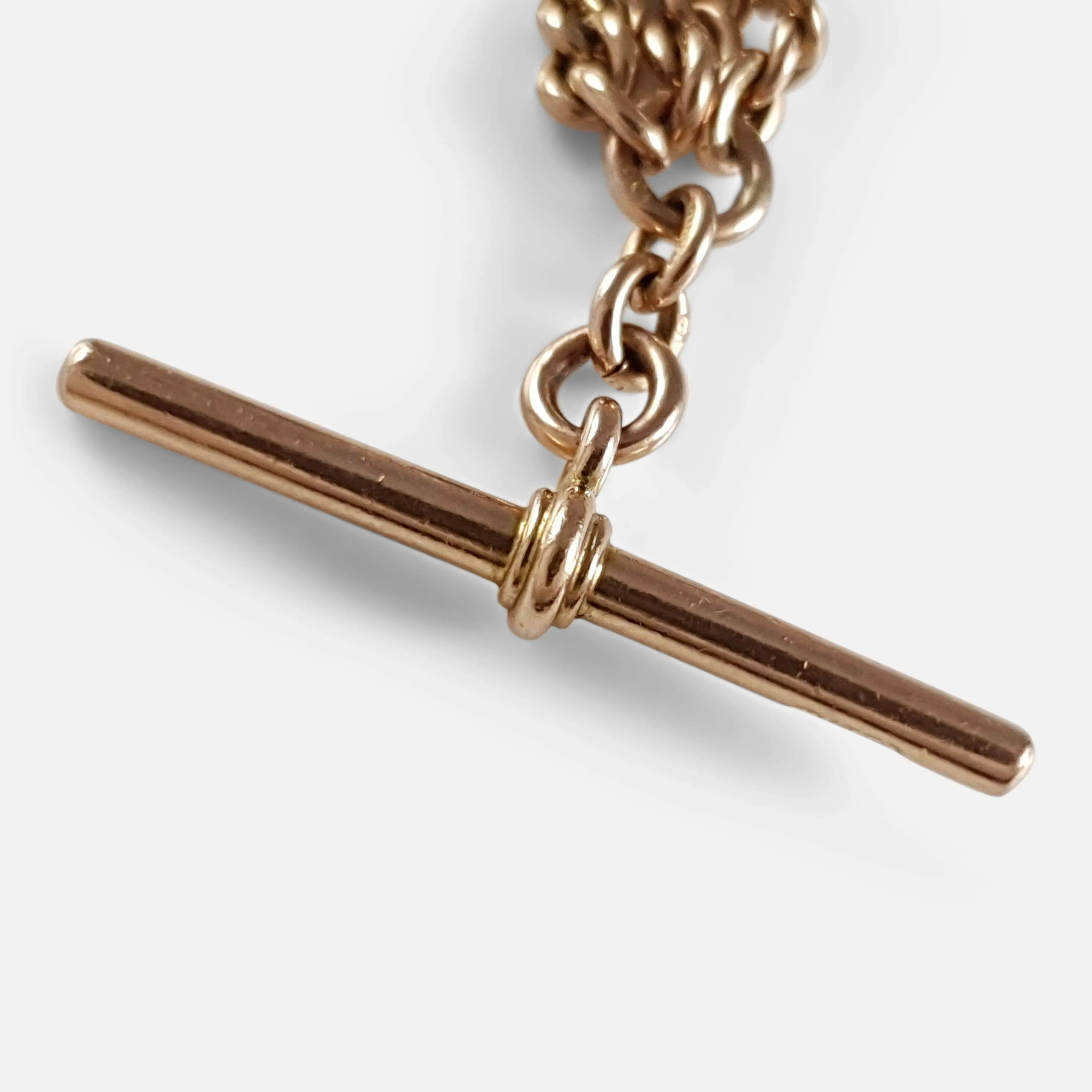 9ct Gold Double Albert Watch Chain with Fob