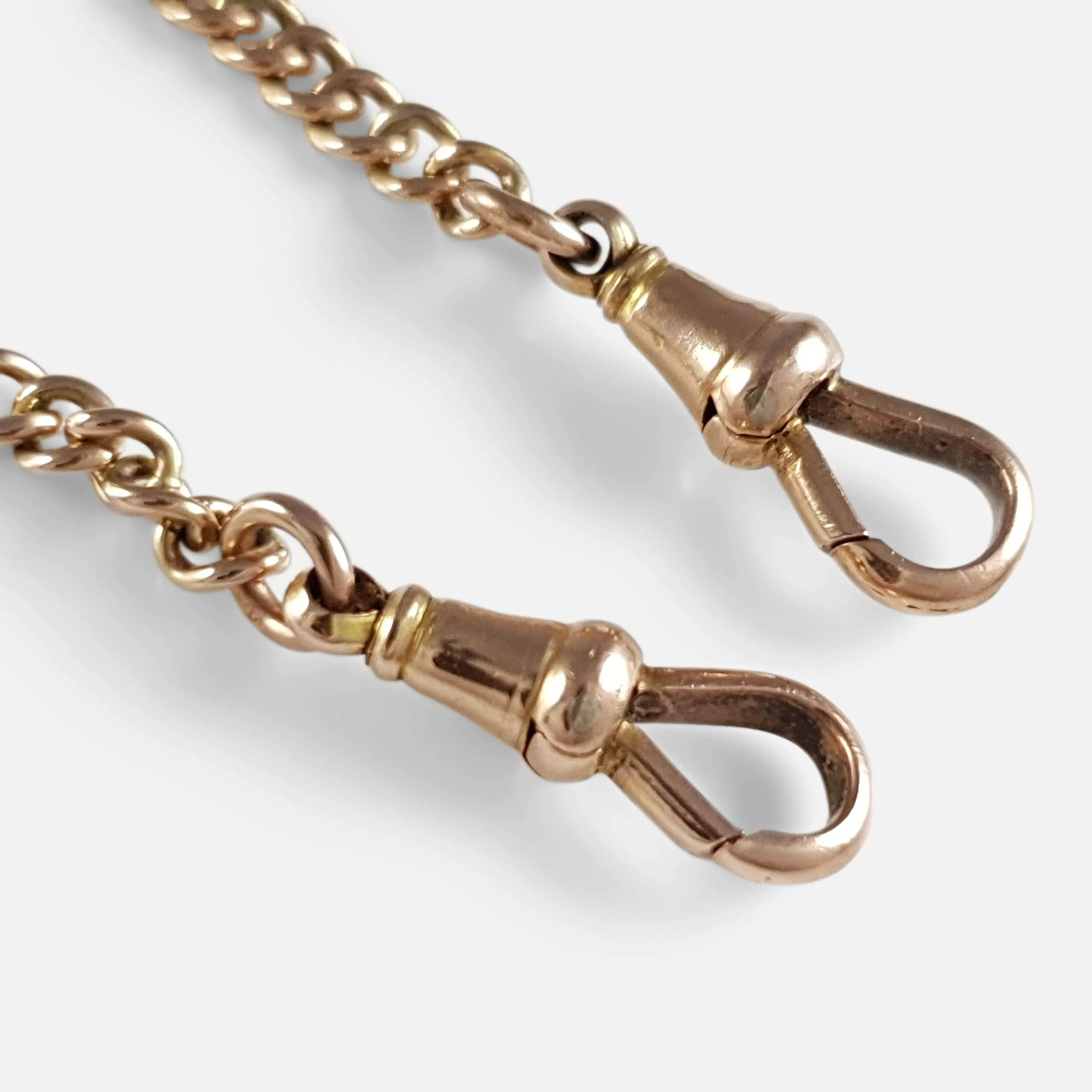 9ct Gold Double Albert Watch Chain with Fob