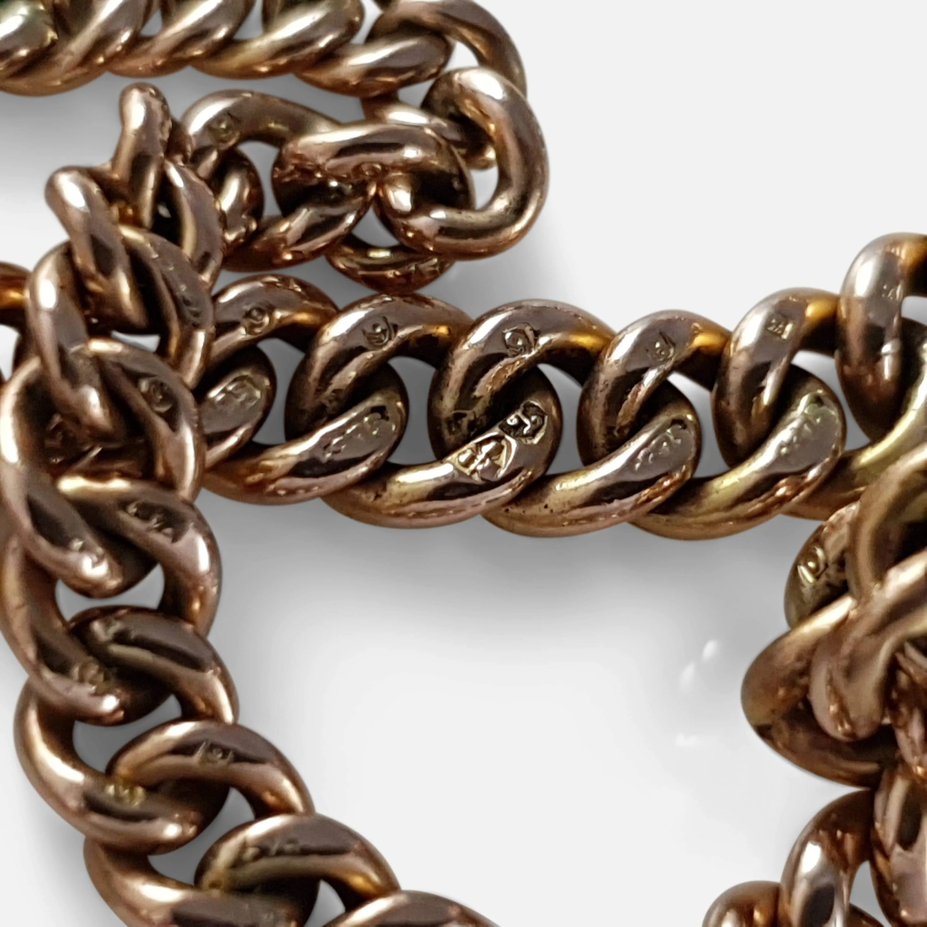 9ct Gold Double Albert Watch Chain with Fob