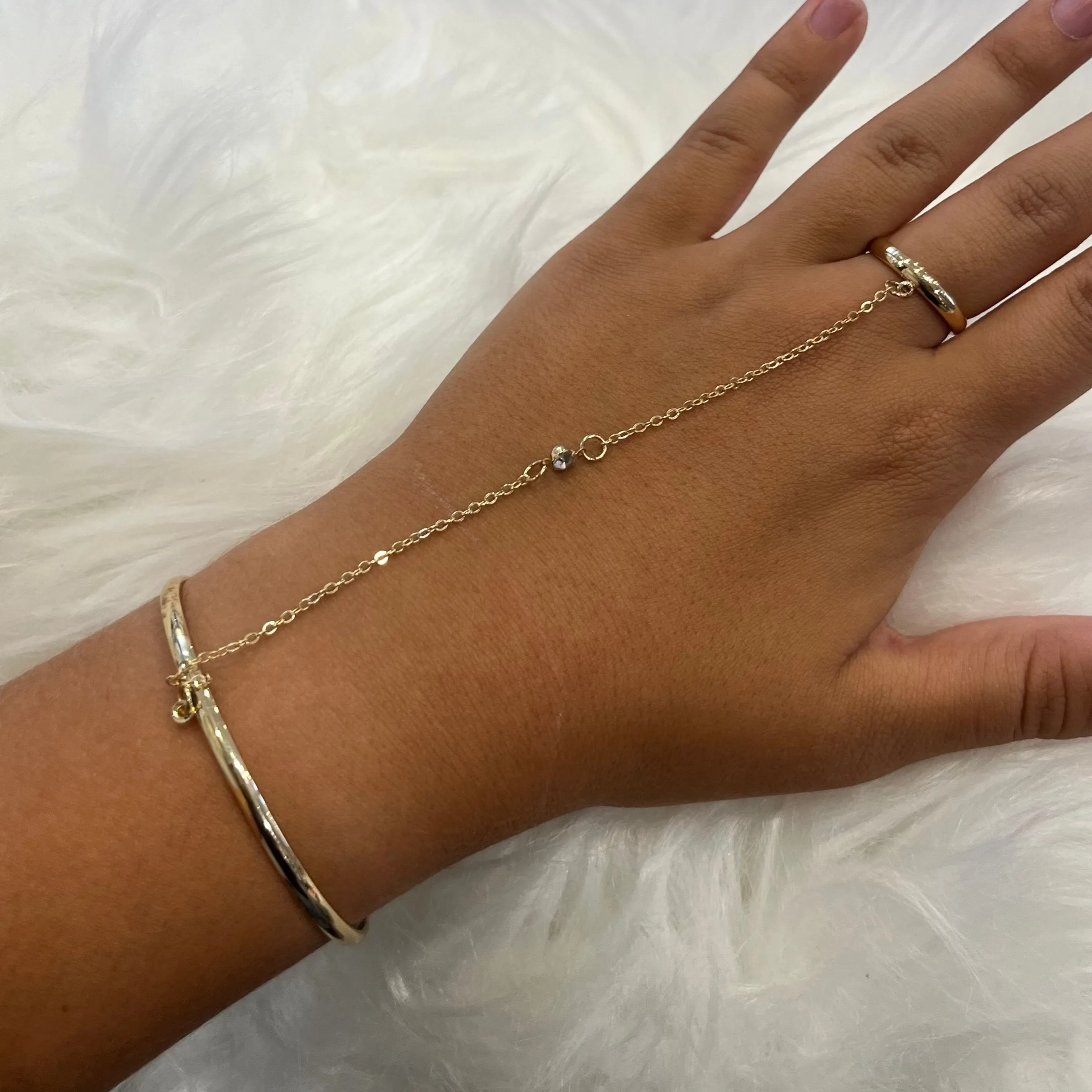 Anastasia Gold Dainty Ringlet Hand Chains