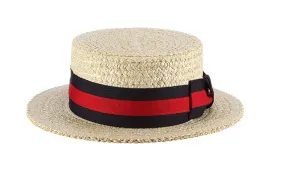 B Scala "GONDOLA" Dress Straw 1 Piece 10/11Mm Laichow Braid Boater Hat, #MS369