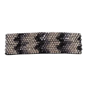 Bari Lynn Fully Crystallized Swarovski Crystal Zig Zag Snap Clip - Black / Grey