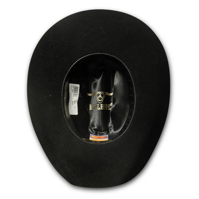 Bullhide Hats by Montecarlo - 4X "Kingman" Wool Felt Black Cowboy Hat - Rhinestone Buckle