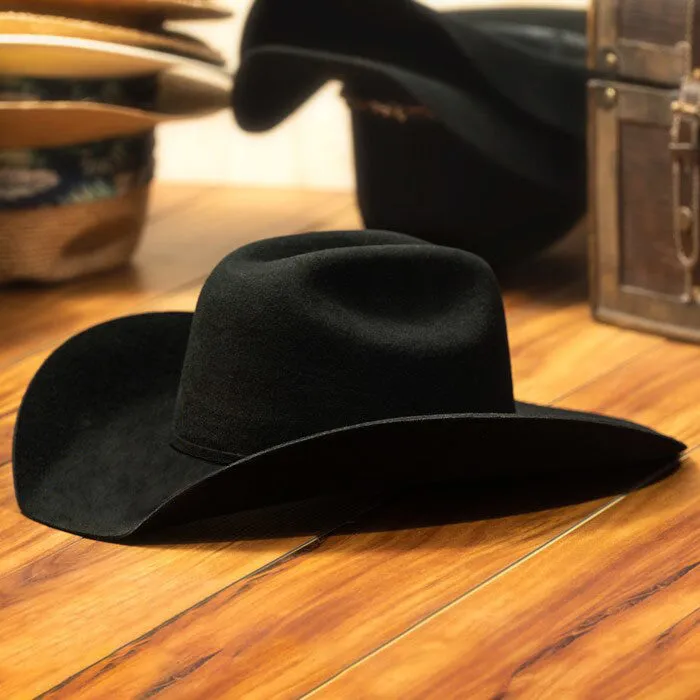 Bullhide Hats by Montecarlo - 4X "Kingman" Wool Felt Black Cowboy Hat - Rhinestone Buckle
