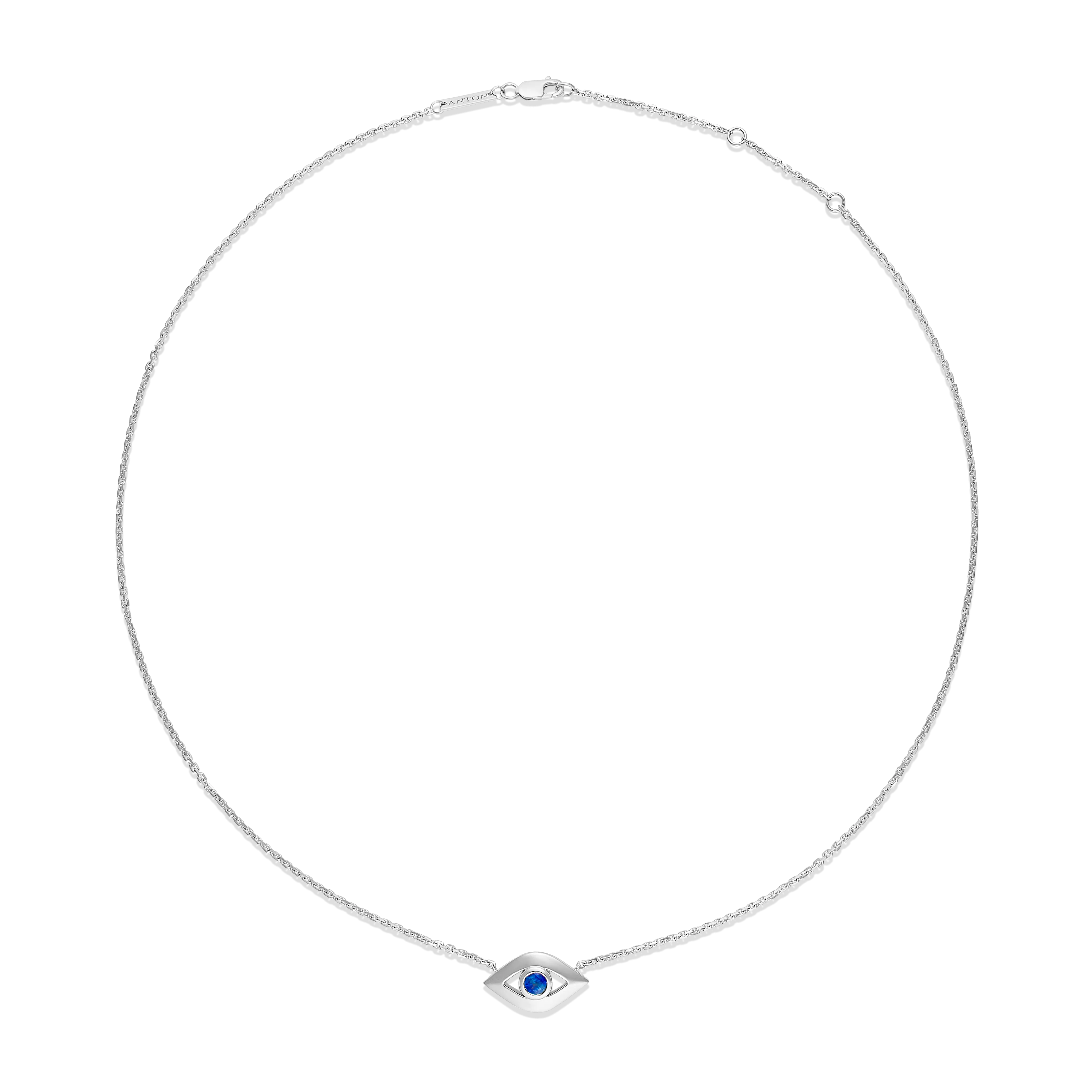 Capri Dreaming® Cora Sapphire Evil Eye Necklace | White Gold