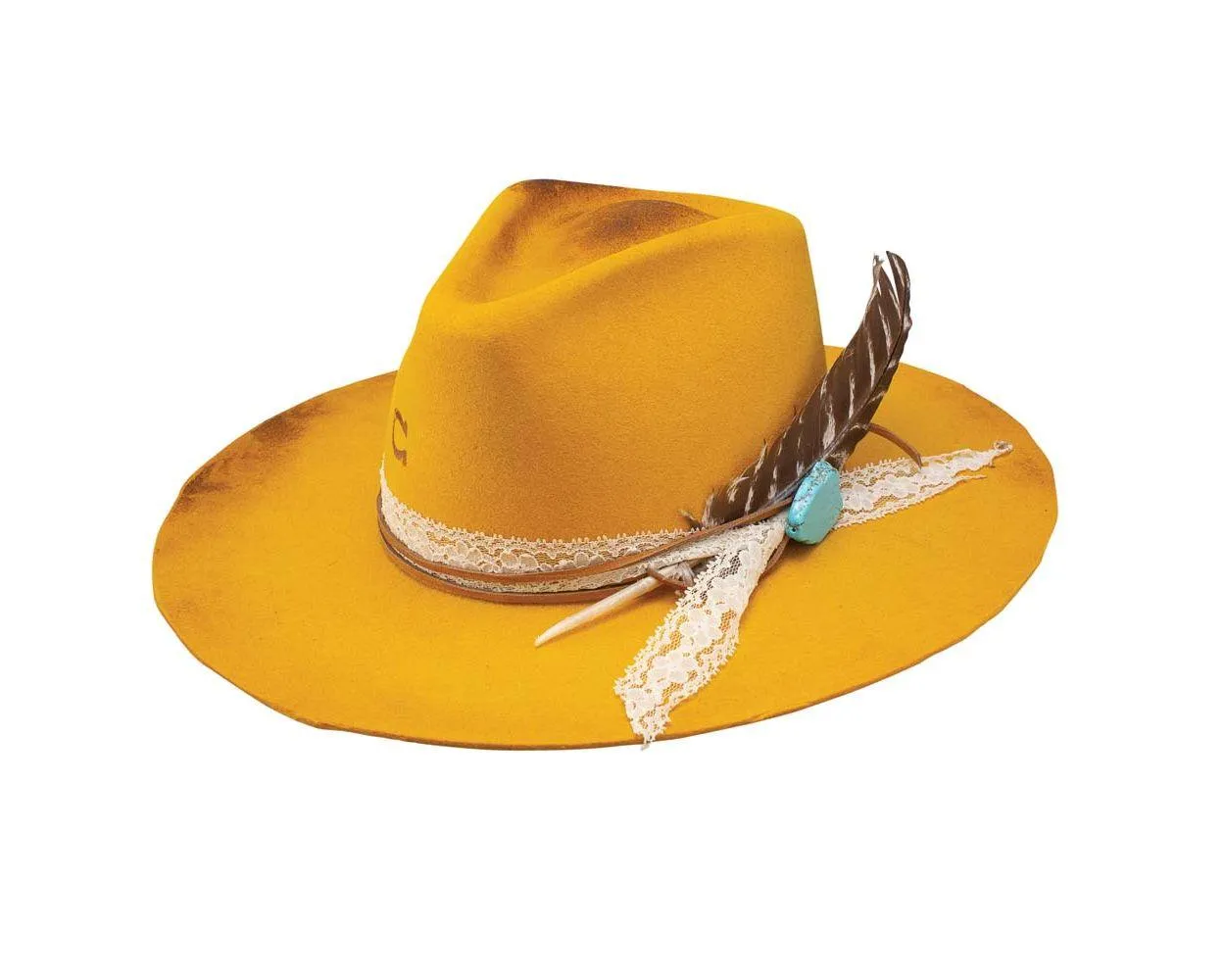 Charlie 1 Horse Smoke Show Wool Felt Hat - Yellow CWSMSH