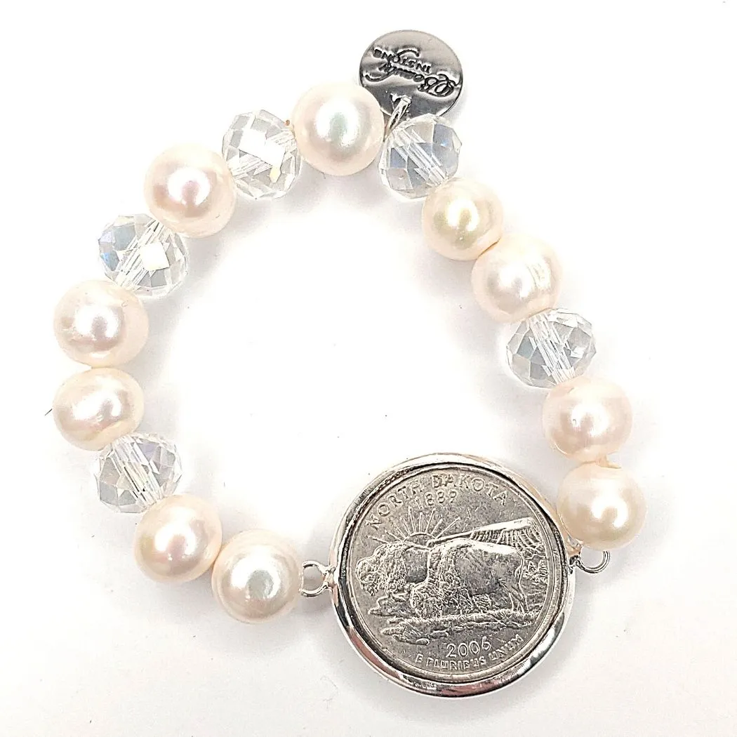 Coin Bracelet With Pearls & Choice