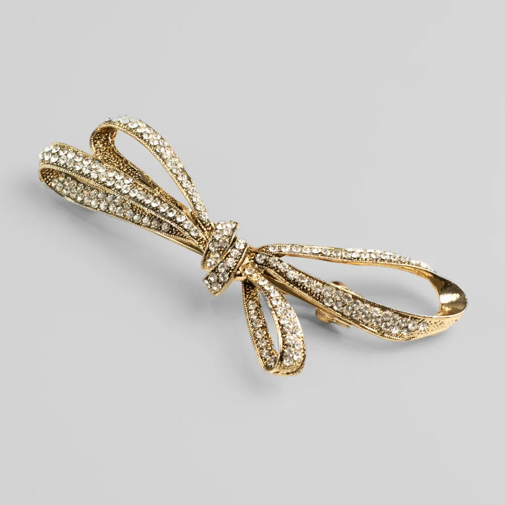 Crystal Bow Barrette Clip