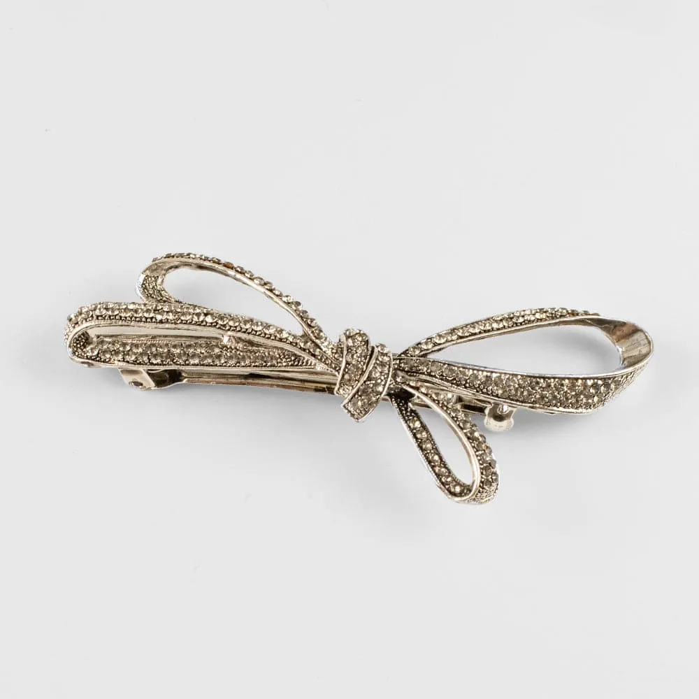 Crystal Bow Barrette Clip