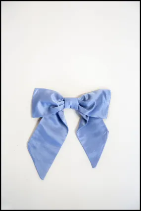 Dusky Blue Silk Hair Bow