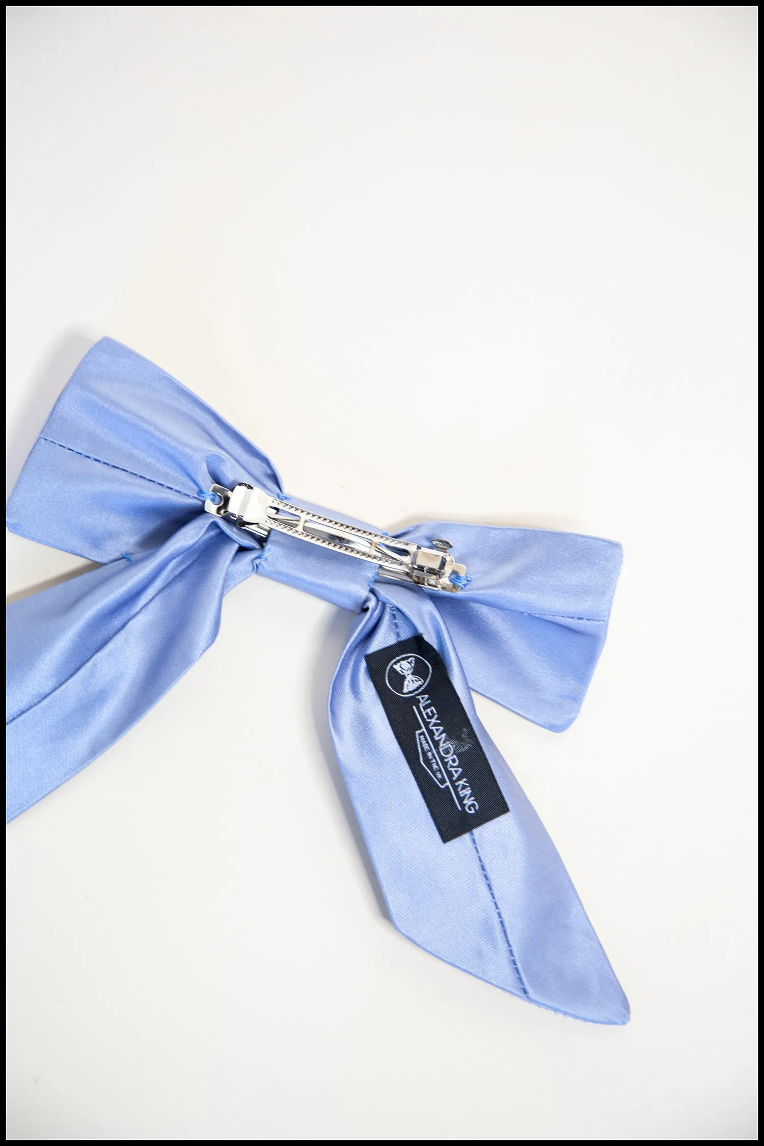 Dusky Blue Silk Hair Bow