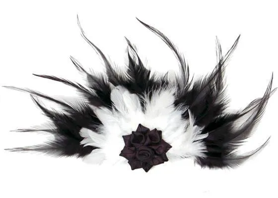 Feather Brooch with Rosette (One Burgundy Feather Brooch Left!)
