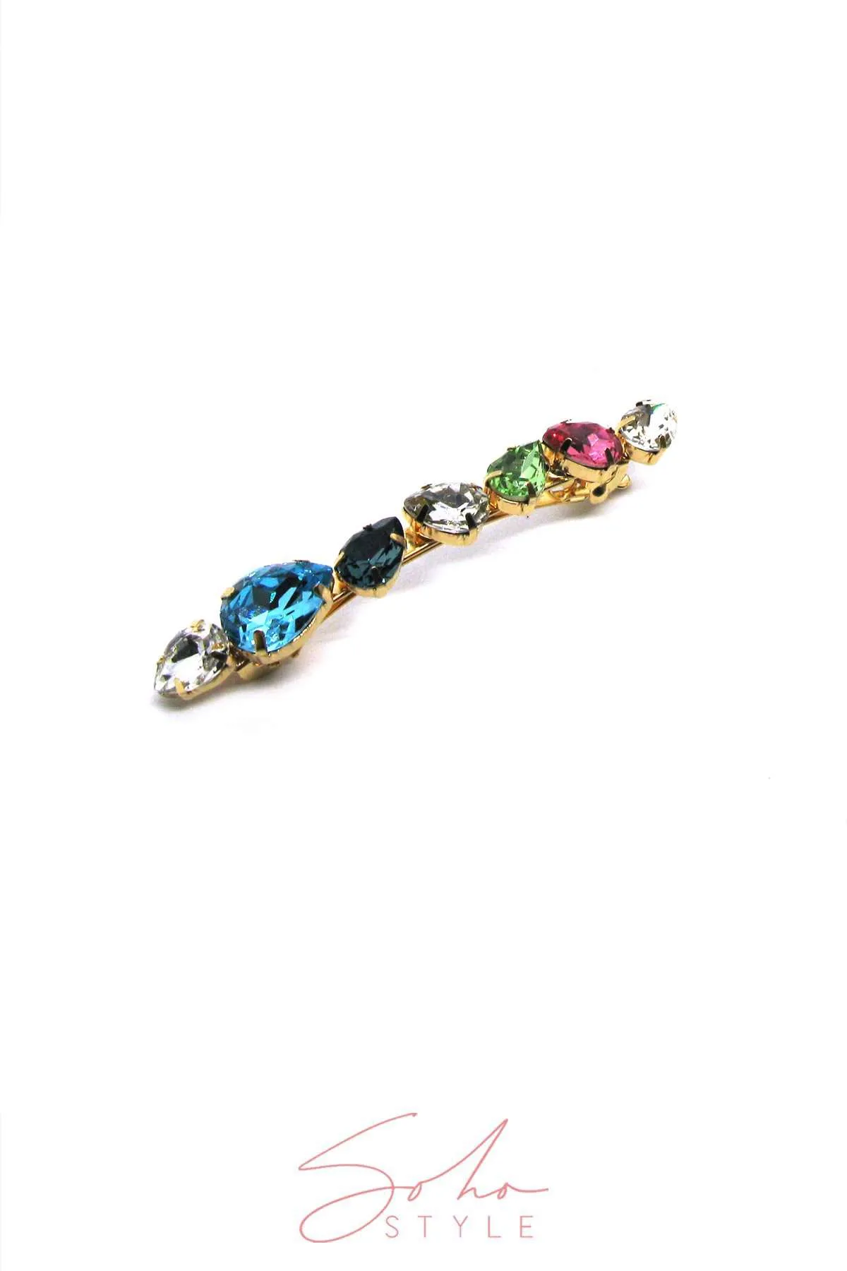 Multi-Colored Bejeweled Barrette
