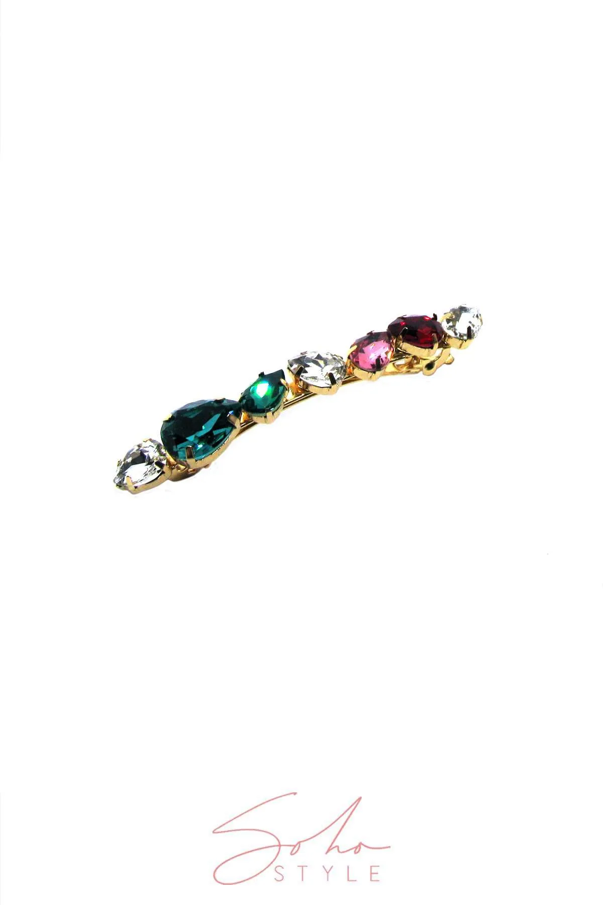 Multi-Colored Bejeweled Barrette