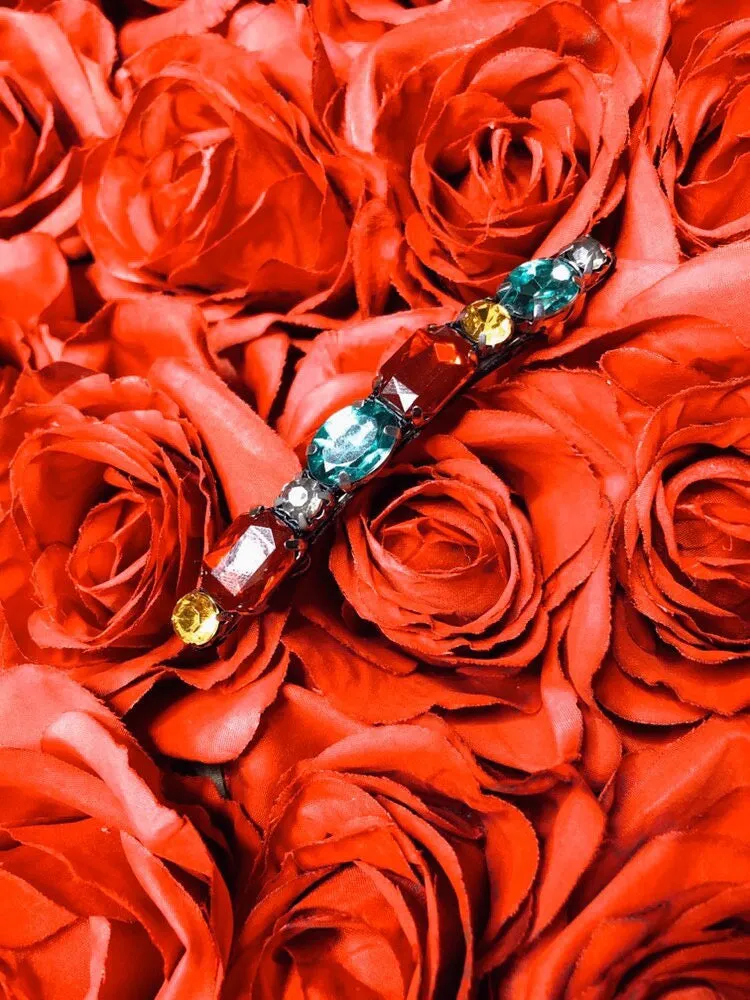 Multi-Colored Bejeweled Barrette