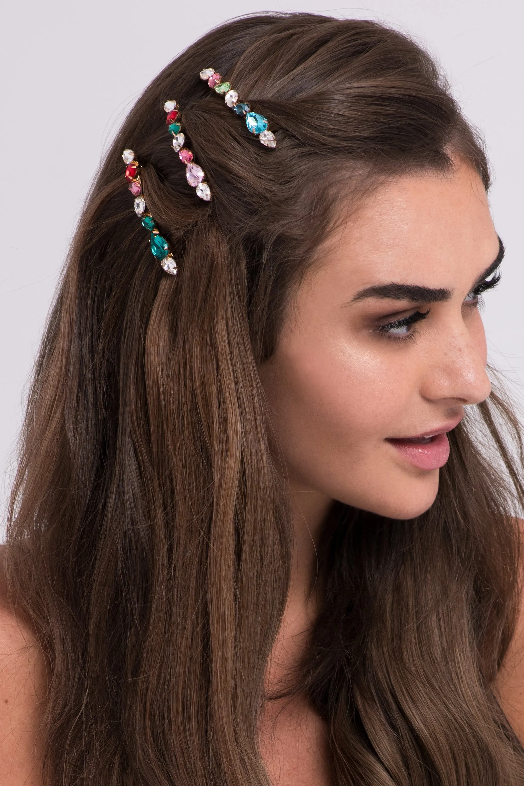 Multi-Colored Bejeweled Barrette