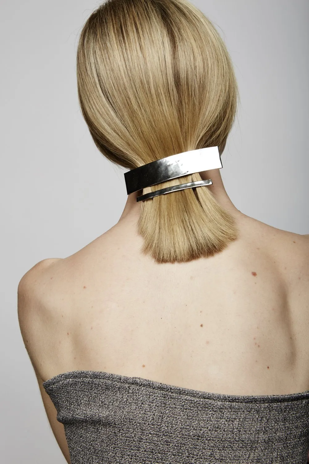 Narrow Liquid Metallic Barrette