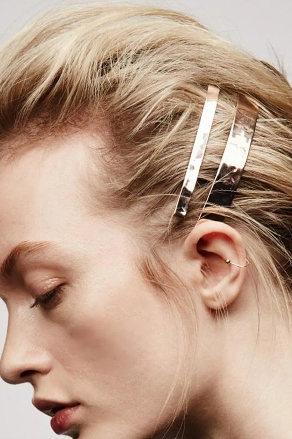 Narrow Liquid Metallic Barrette