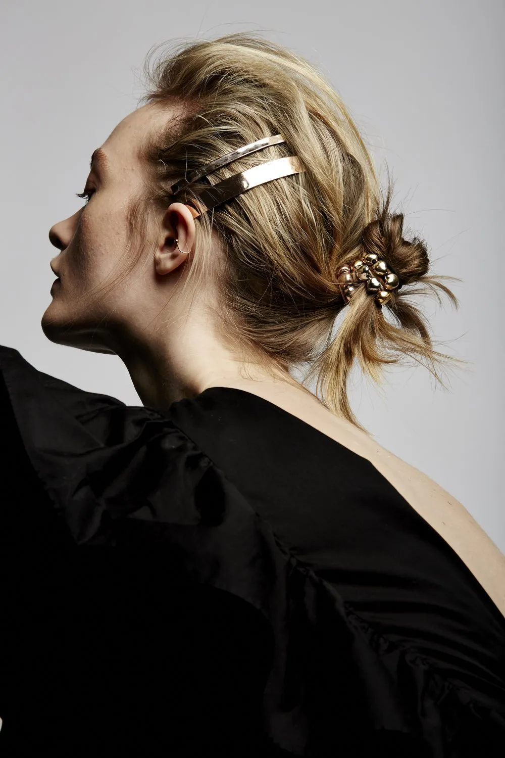 Narrow Liquid Metallic Barrette