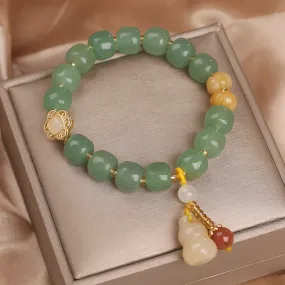 Natural Strawberry Quartz Bucket Beads Bracelet