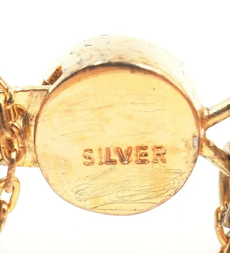 Pink Coral Vintage Bracelet Gold Plated Sterling Silver Fine Jewellery
