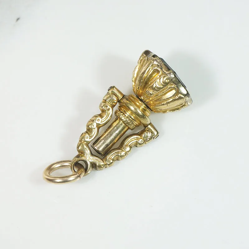 Regency Era Watch Key Spinner Fob with Bloodstone
