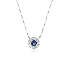 SAPPHIRE HALO NECKLACE