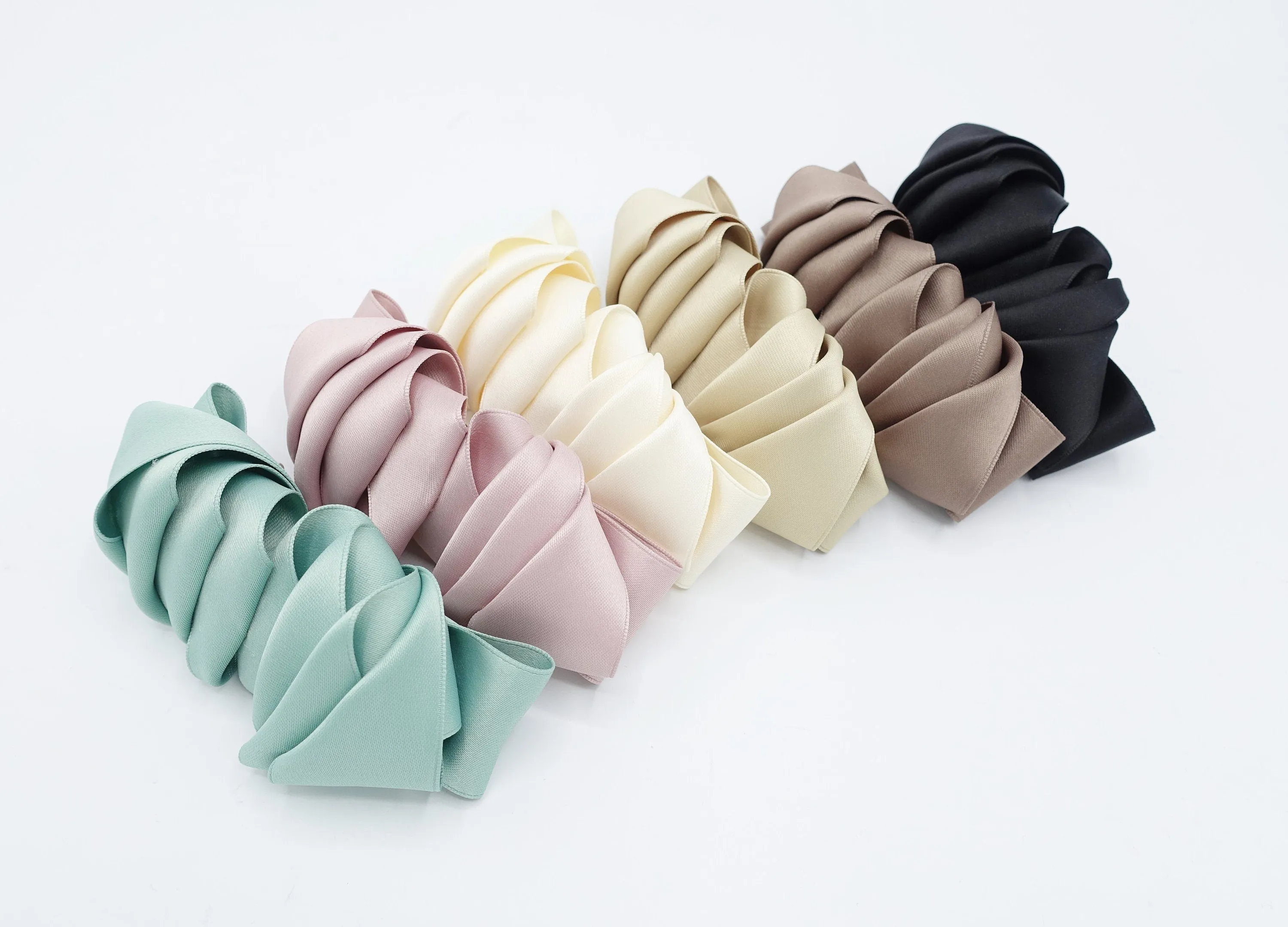 satin stacked hair bow for women