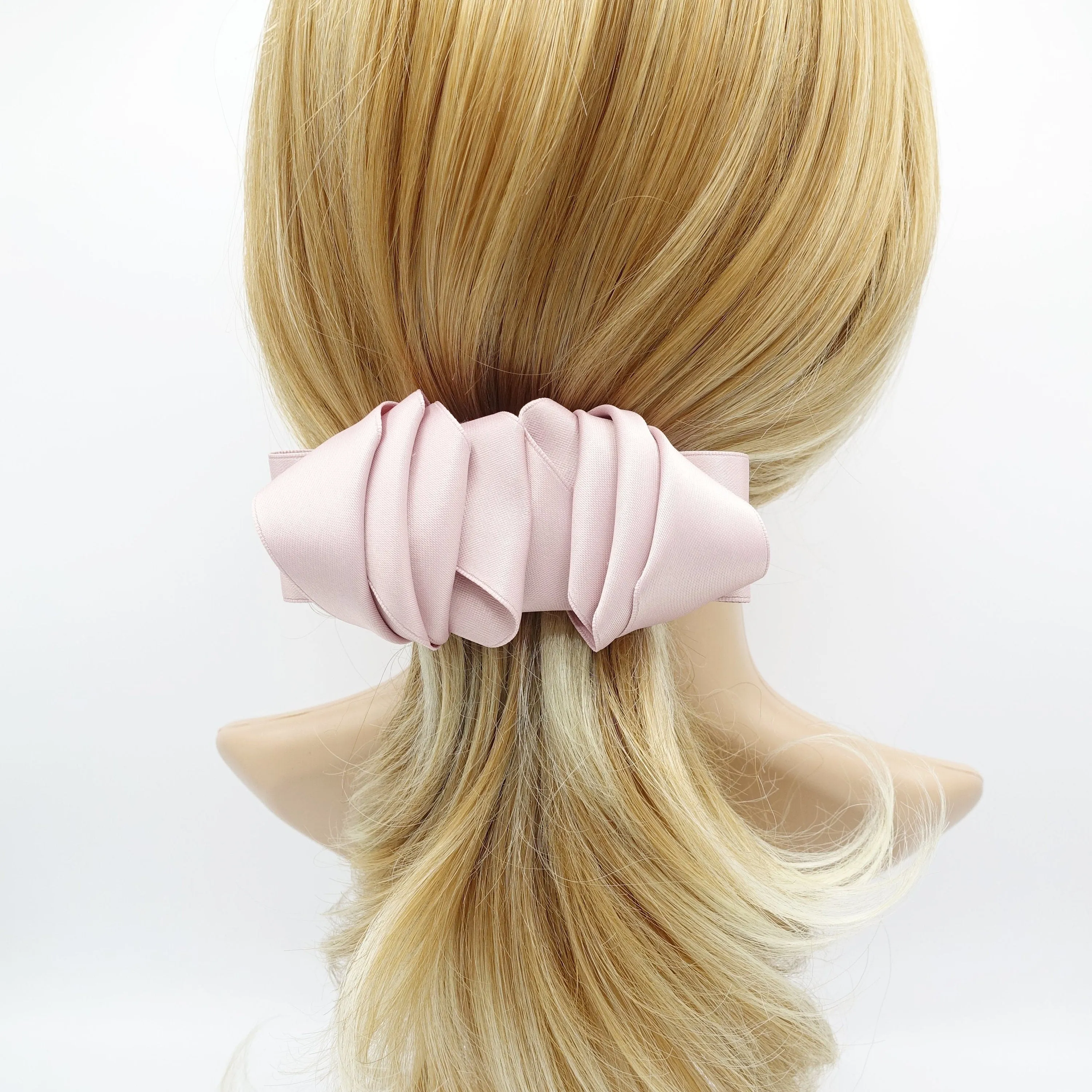 satin stacked hair bow for women