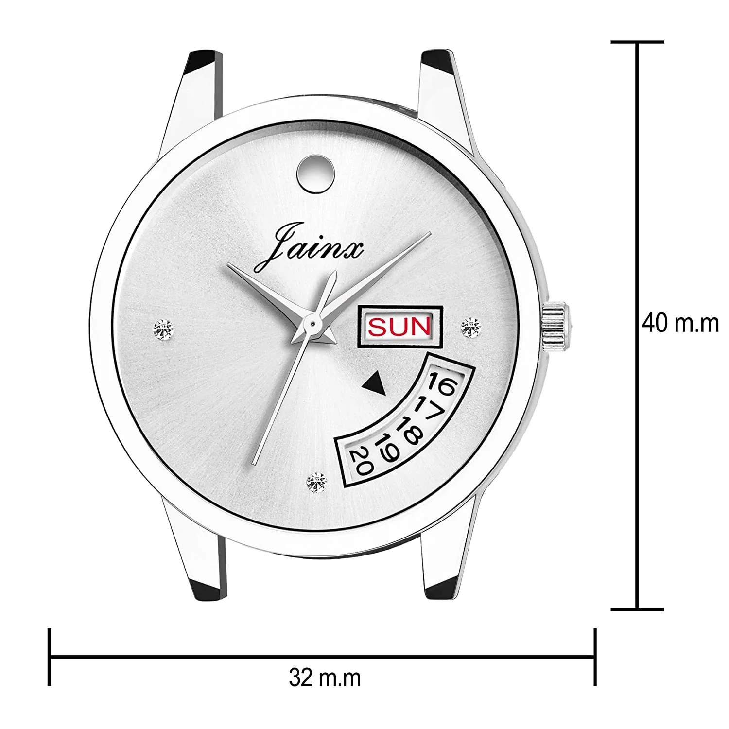 Silver Day & Date Function Steel Mesh Chain Analog Watch - For Women JW596