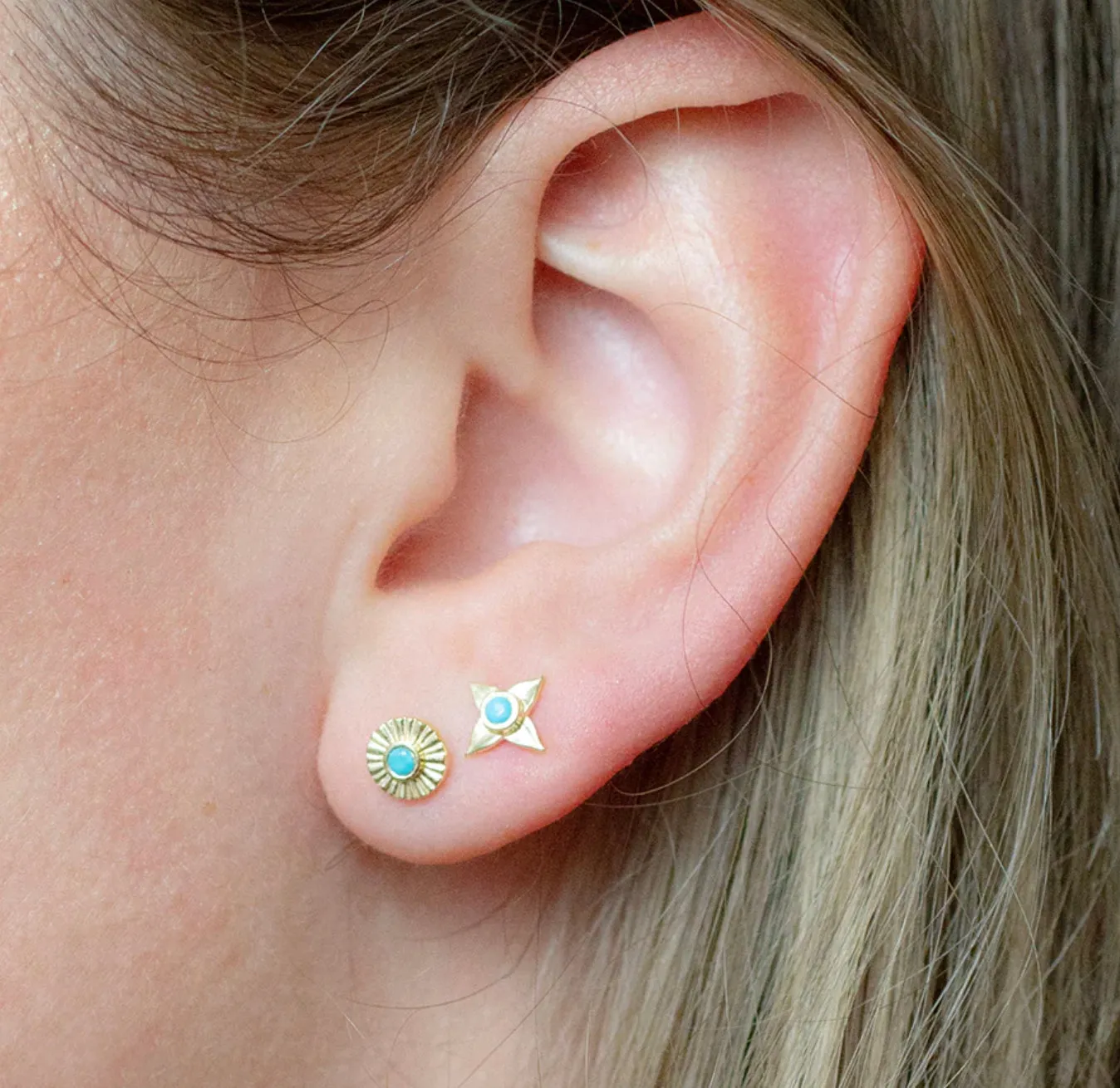 Sunburst White Topaz Stud Earrings