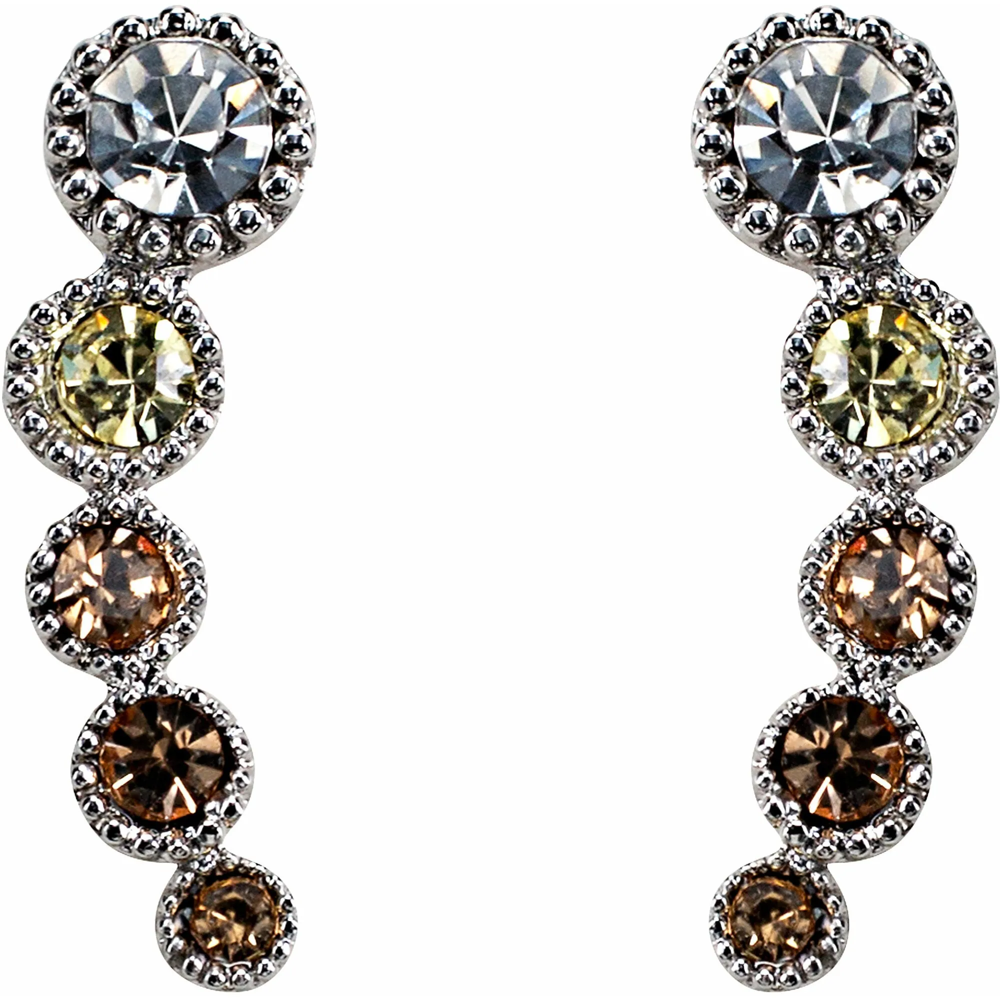 Topaz Ombre Rhodium Plated Ear Climbers
