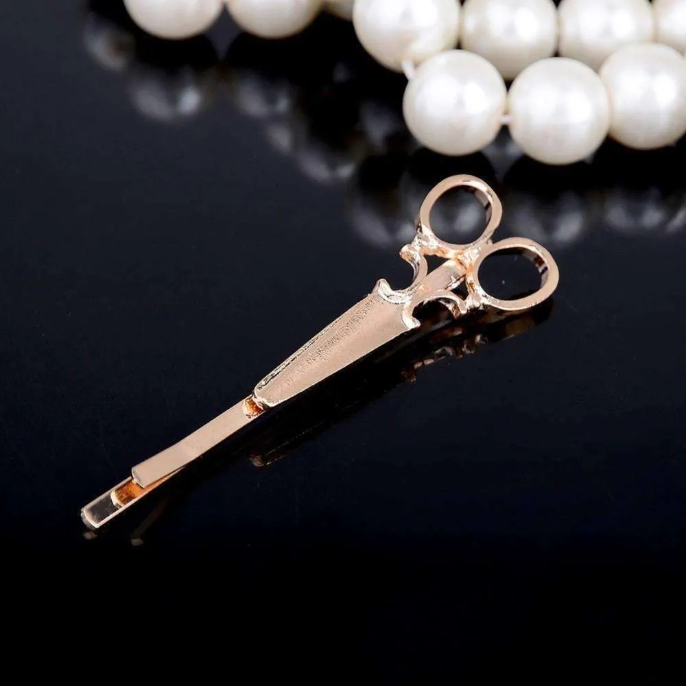 Vintage Victorian Scissors Hair Clip Barrette For Woman