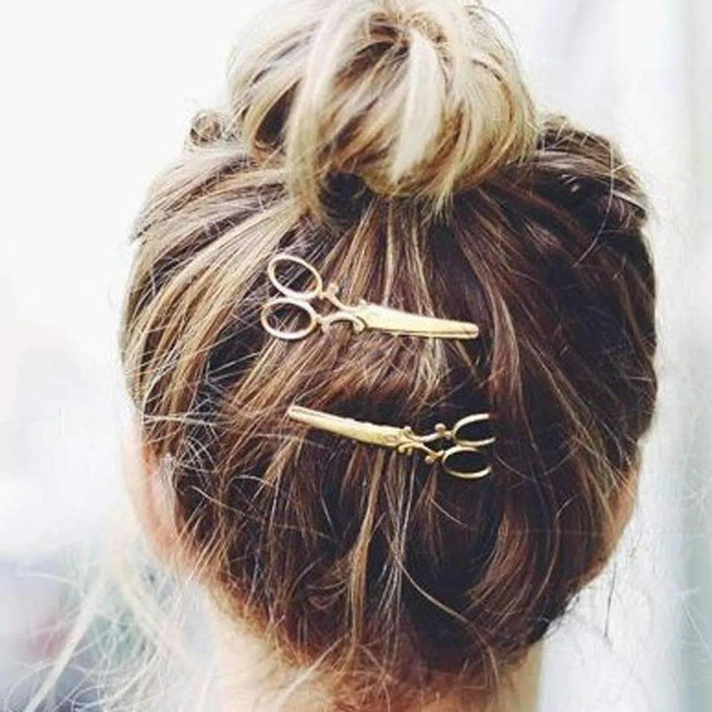Vintage Victorian Scissors Hair Clip Barrette For Woman